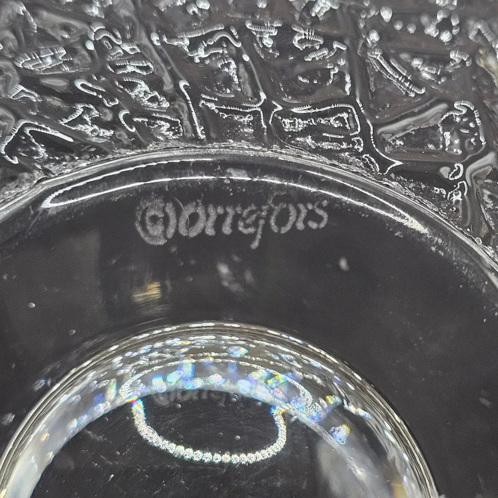 Orrefors Crystal Discus Votive Candle Holder Lars Hellsten Scandinavian‎ MCM